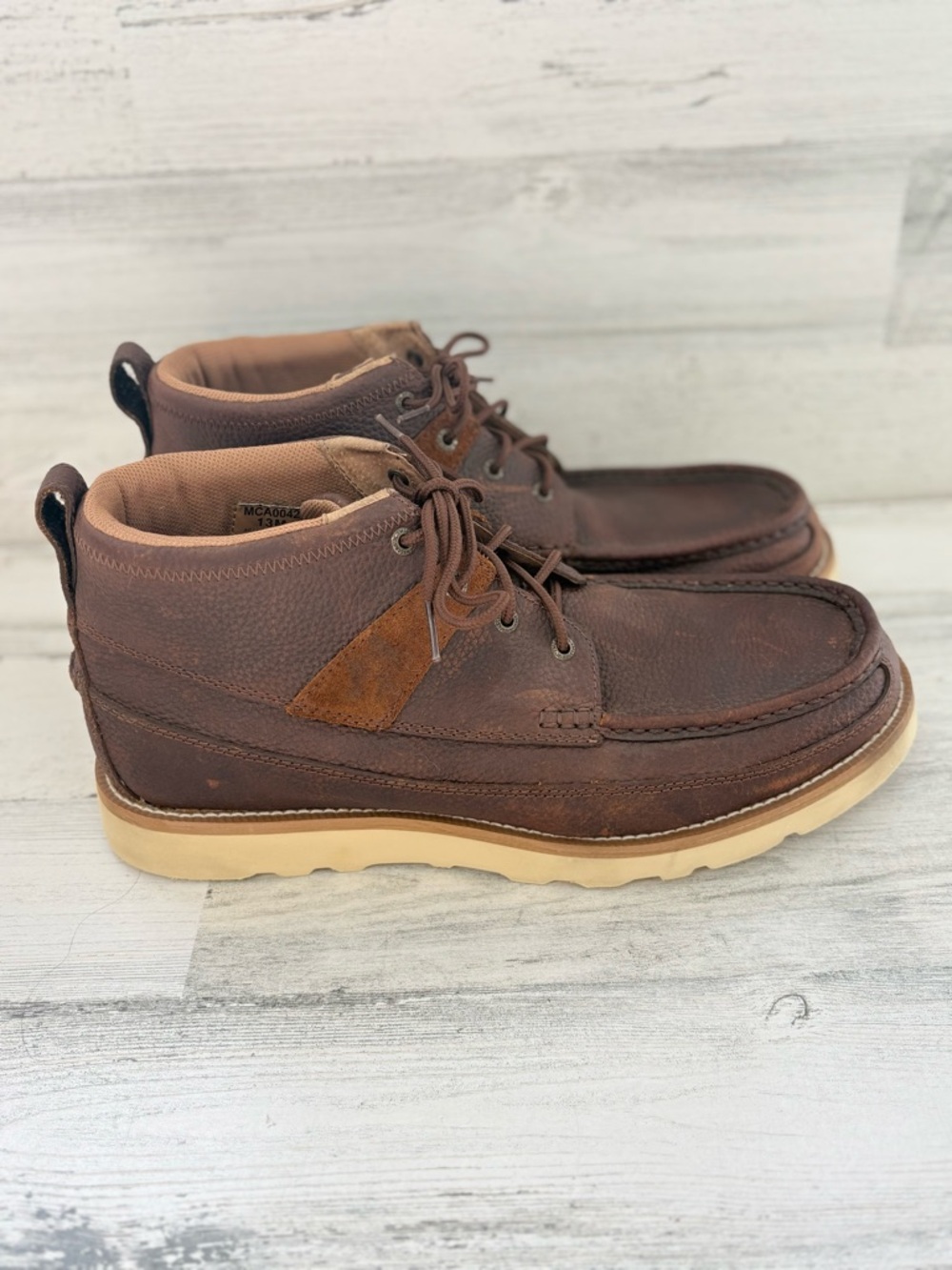 Twisted X Men’s Size 13 Wedge Sole 4 Eye Lace Up Moc Toe Leather Chukka Boots